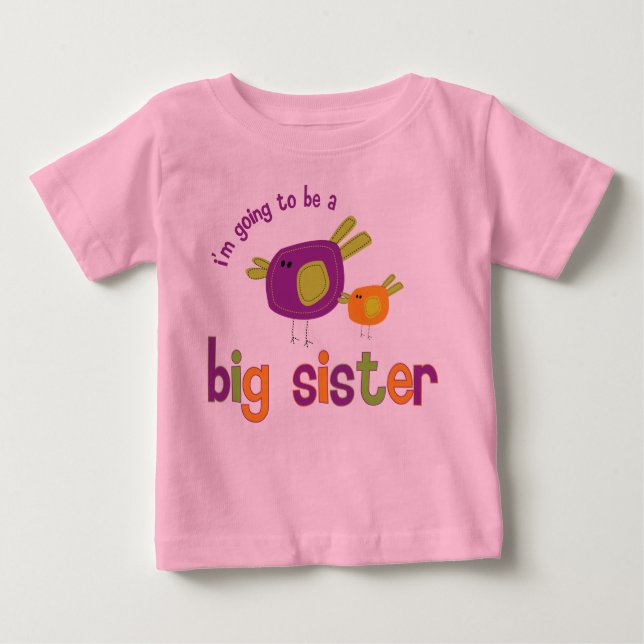 Birdie große Schwester zurück Baby T-shirt (Vorderseite)