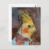 Birdie Mixed Media Postkarte (Vorne/Hinten)