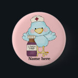 Birdie Nurse-Taste Button<br><div class="desc">Entwurf von Cheryl Seslar unter www.digiwebstudio.com</div>