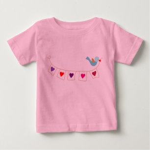 Birdie-Valentinherzen Baby T-shirt