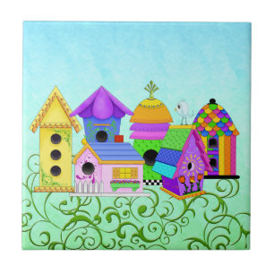Birdie Village Tiles and Trivets Fliese