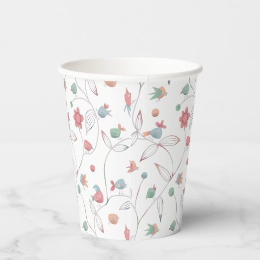 Birdie White Paper Cups für ein schönes Party Pappbecher (Rechts)