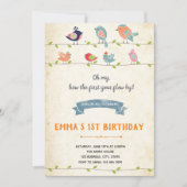 Birdies Birthday Einladung (Vorderseite)