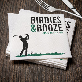 Birdies & Booze Adult Golf Geburtstagsparty Serviette