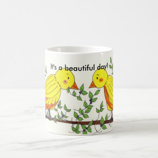 Birdies in den Baumkronen Kaffeetasse (Mittel)