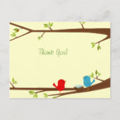 Birdies mit Nest Baby Dusche Danke Postcard Postkarte (Vorderseite)