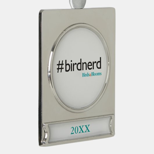 #BirdNerd Banner-Ornament Silber (Rechts)