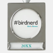 #BirdNerd Banner-Ornament Silber (Vorderseite)