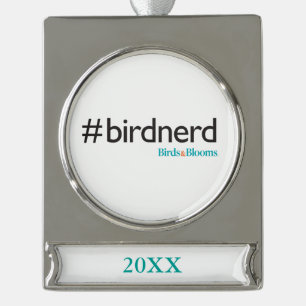 #BirdNerd Banner-Ornament Silber