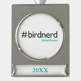 #BirdNerd Banner-Ornament Silber