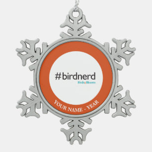 #BirdNerd Schneeflocken Zinn-Ornament