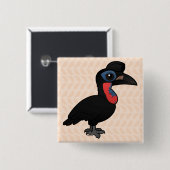 Birdorable abyssinischer GrundHornbill Button (Vorne & Hinten)