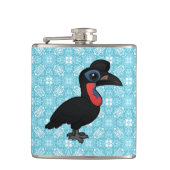 Birdorable abyssinischer GrundHornbill Flachmann (Vorderseite)