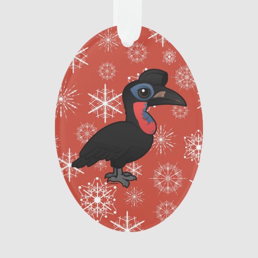 Birdorable abyssinischer GrundHornbill Ornament (Vorderseite)