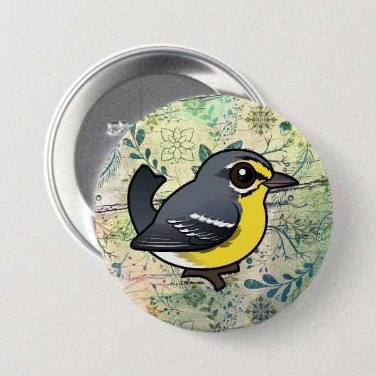Birdorable Adelaide's Warbler Button (Vorne & Hinten)