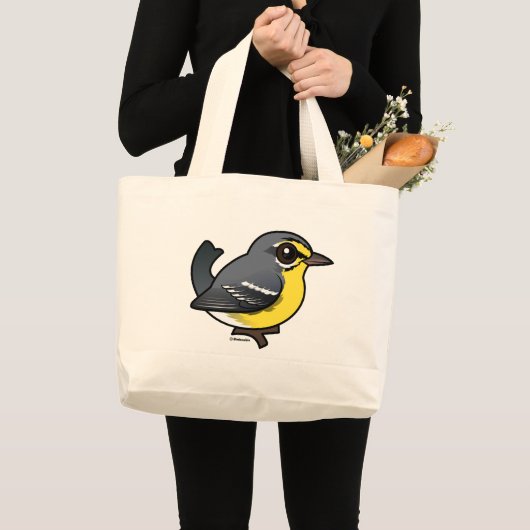 Birdorable Adelaide's Warbler Jumbo Stoffbeutel (Vorderseite (Produkt))