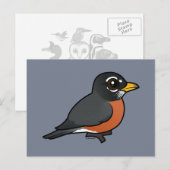 Birdorable American Robin Postkarte (Vorne/Hinten)