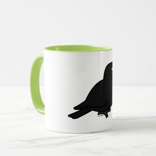 Birdorable amerikanische Krähe Tasse (Vorderseite Links)