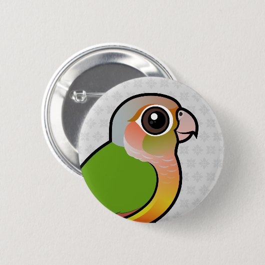 Birdorable Ananas Grünes-cheeked Conure Button (Vorne & Hinten)