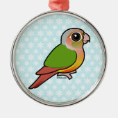 Birdorable Ananas Grünes-cheeked Conure Silbernes Ornament (Vorne)