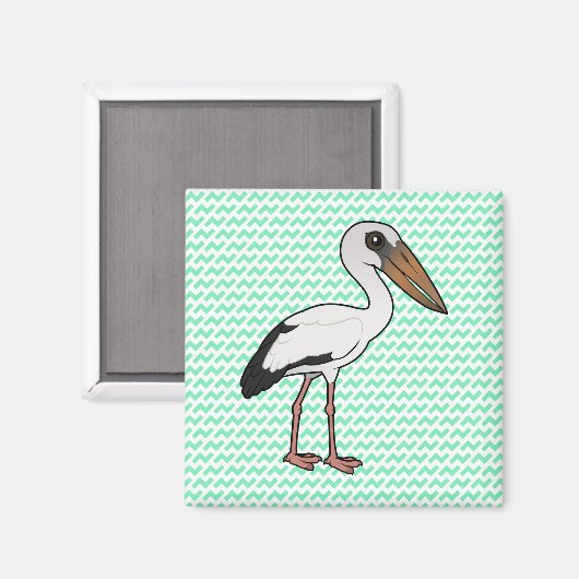 Birdorable Asian Openbill Magnet (Vorderseite/Rückseite)