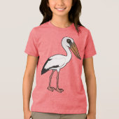 Birdorable Asian Openbill Tri-Blend Shirt (Vorderseite)