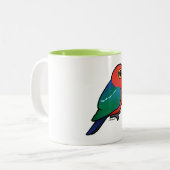Birdorable-Australian King-Parrot Zweifarbige Tasse (Vorderseite Links)