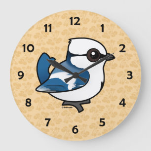Birdorable Azure Tit Große Wanduhr
