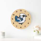 Birdorable Azure Tit Große Wanduhr (Zuhause)