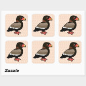 Birdorable Bateleur Quadratischer Aufkleber (Blatt)
