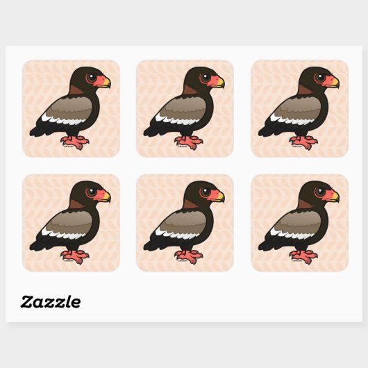 Birdorable Bateleur Quadratischer Aufkleber (Blatt)