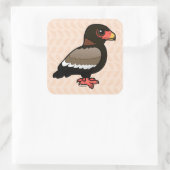 Birdorable Bateleur Quadratischer Aufkleber (Tasche)
