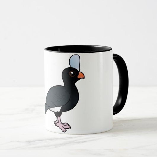 Birdorable behelmtes Curassow Tasse (VorderseiteRechts)