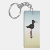 Birdorable Black Stilt Schlüsselanhänger (Vorderseite links)