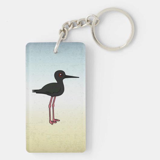 Birdorable Black Stilt Schlüsselanhänger (Rückseite)