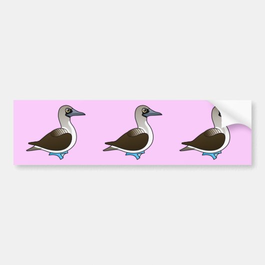 Birdorable Blau-füßiger Dummkopf Autoaufkleber (Vorne)