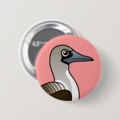 Birdorable Blau-füßiger Dummkopf Button (Vorne & Hinten)