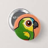 Birdorable Blau-konfrontierte Papageien Button (Vorne & Hinten)