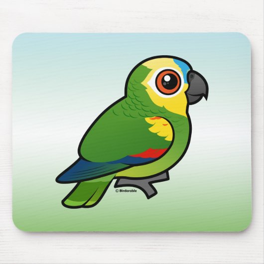 Birdorable Blau-konfrontierte Papageien Mousepad (Vorne)