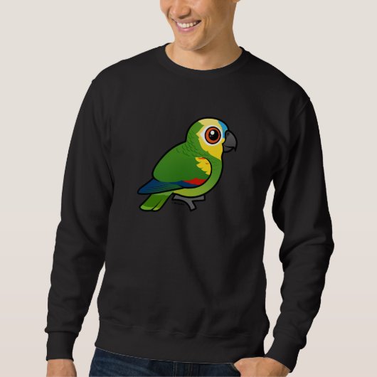 Birdorable Blau-konfrontierte Papageien Sweatshirt (Vorderseite)