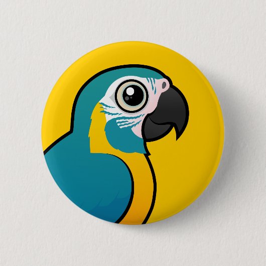 Birdorable Blau-throated Macaw Button (Vorderseite)
