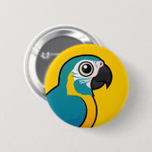 Birdorable Blau-throated Macaw Button (Vorne & Hinten)