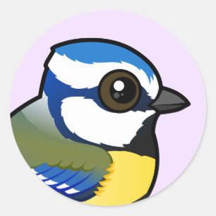 Birdorable blauer Tit Runder Aufkleber