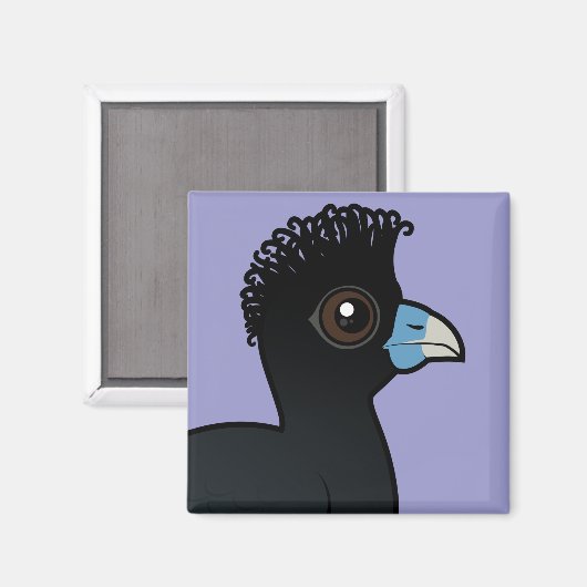Birdorable Blauschnabel-Curassow Magnet (Vorderseite/Rückseite)