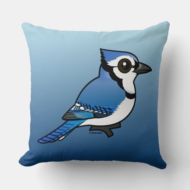 Birdorable Blue Jay Kissen (Vorderseite)