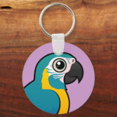 Birdorable Blue-throated Macaw Schlüsselanhänger (Vorderseite)