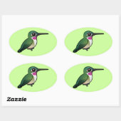 Birdorable Broad-tails Hummingbird Ovaler Aufkleber (Blatt)