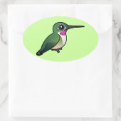 Birdorable Broad-tails Hummingbird Ovaler Aufkleber (Tasche)