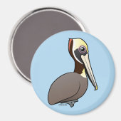 Birdorable Brown Pelican Magnet (Vorderseite/Rückseite)