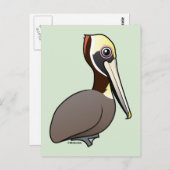 Birdorable Brown Pelican Postkarte (Vorne/Hinten)